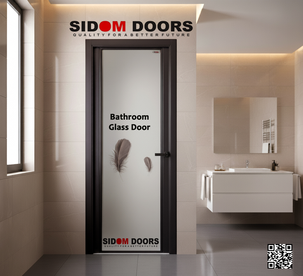 Bathroom Glass frosted printed Door (Code-SD 1573)