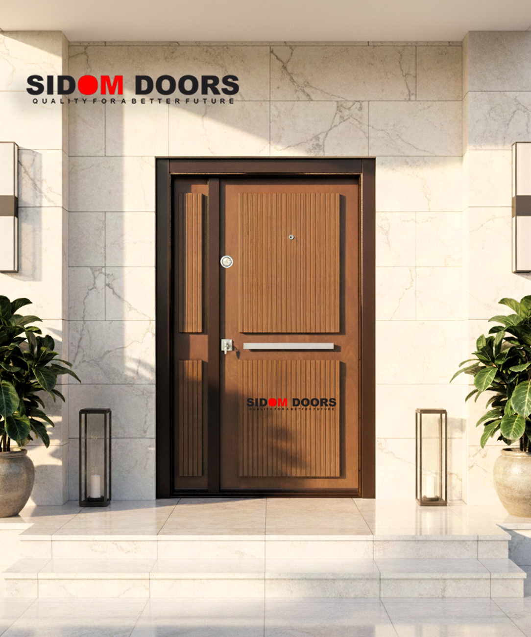 Modern Wood Entrance Door (Steel Core) SD 9020