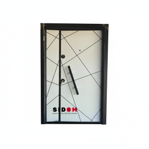 Modern White Geometric Security Door ( SD5050)