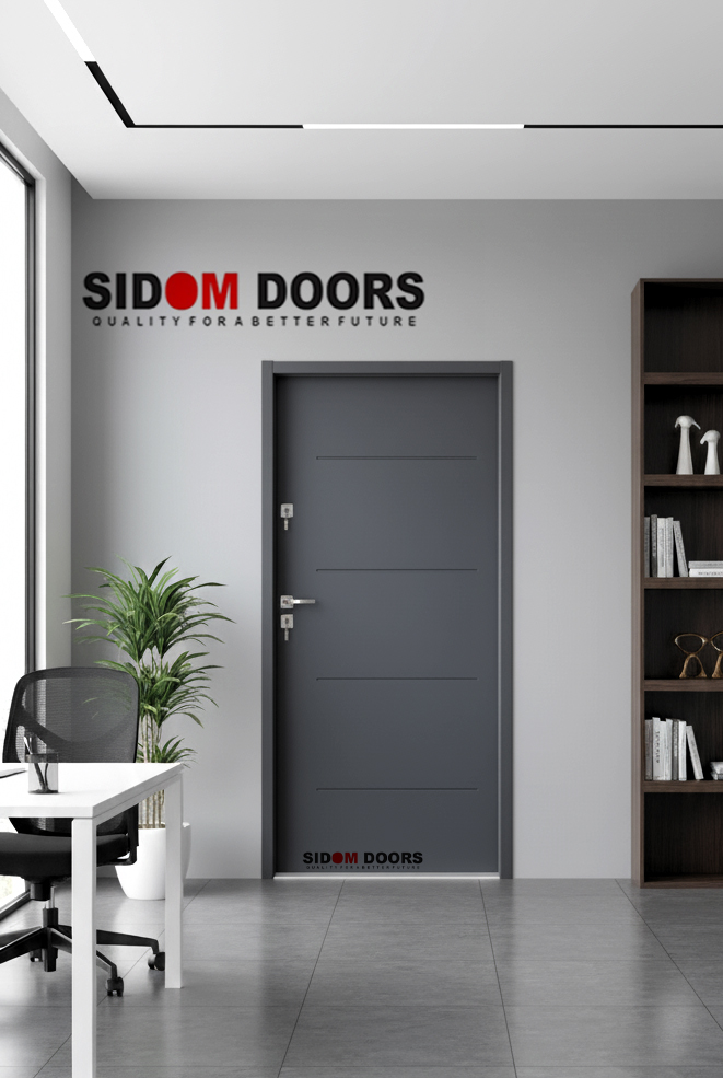 European Grey Bedroom Door